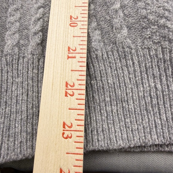 Brooks Brothers Sweater Womens M Wool Italian Yarn Cable Knit Crewneck Gray - Picture 8 of 11